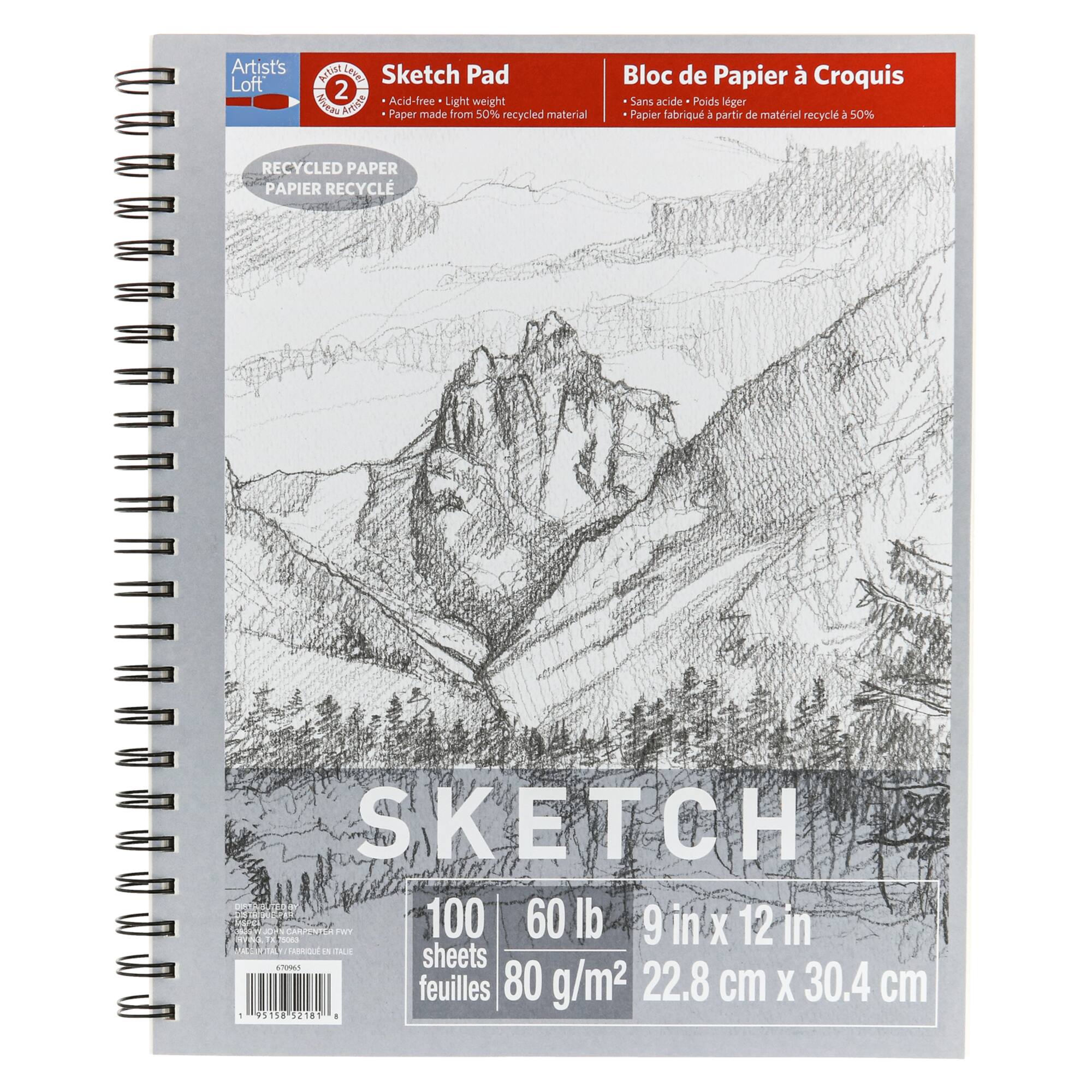 Pack: Recycled Sketch Paper Pad by Artist's Loft